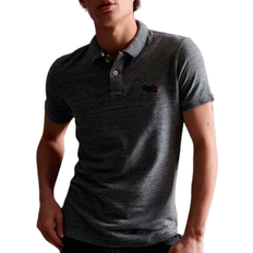 Superdry Men's Organic Cotton Essential Classic Fit Pique Polo Grey