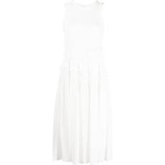 b+ab Ruffled Pleated Dress - Ivory White