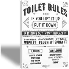 Vintage wall art Funny bathroom sign