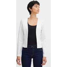 Hvite - S Dressjakker Ichi IHKATE Short BL Damen Blazer Kurzblazer Jacke Kurzblazer mit Stretch, Größe:XS, Farbe:Cloud Dancer 114201