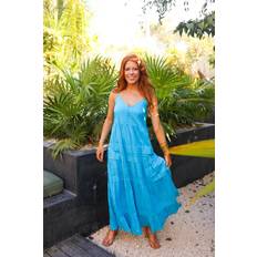 Long Dresses - Sportswear Garment BuddyLove Jaxon Tiered Maxi Dress Ocean Blue Solids