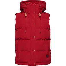 Red - Women Vests Superdry Women's Everest Hooded Puffer Gilet Red