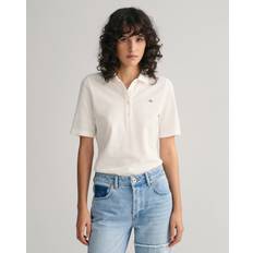 Gant Damen T-Shirts & Tanktops Gant Damen Slim Shield SS Pique Polo Polohemd, Eggshell