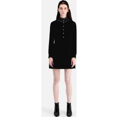 Short Dresses - Velvet The Kooples Velvet Stand Collar Mini Dress Black 0/XS