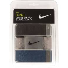 Nike Cotton Belts Nike Men's Pack Web Belt Black/Grey/Navy