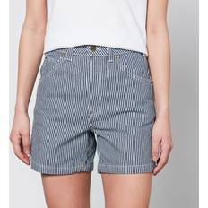 Dickies Blue - Women Shorts Dickies Hickory Striped Cotton-Canvas Shorts