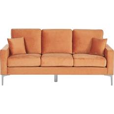 Beliani Gavle Orange/Silver Sofa 183cm 3-Sitzer