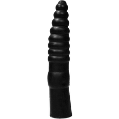 All Black Ribbed Dildo 33cm