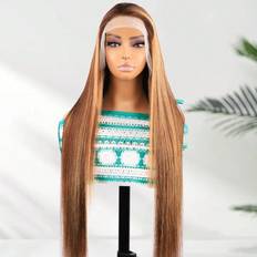 Echthaar Perücken Shein P4/27 Highlight 13x4 Straight Lace Front Wig Human Hair Frontal 180% Density