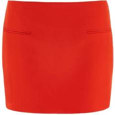 Ferragamo Red Skirts Ferragamo front welt-pocket mini skirt women Rayon/Virgin Wool Red