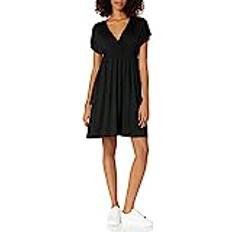Amazon Essentials Damen Surplice-Kleid Erhältlich in Übergröße Schwarz