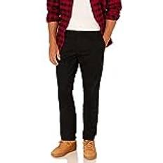 Amazon Essentials Men's Slim-Fit Wrinkle-Resistant Flat-Front Chino Pant, Black, x 32L