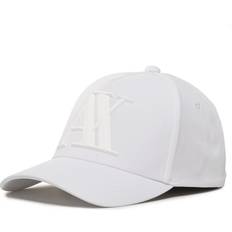 Armani Exchange White Caps Armani Exchange AX mens Rubber Logo Hat Baseball Cap, White, One