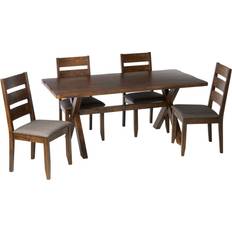 Coaster Company Alston Knotty Nutmeg /Grey Dining Set 35.5x70.8" 5