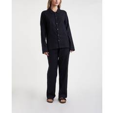 Calvin Klein Women Sleepwear Calvin Klein Flannel Cotton Pyjama Set, Black