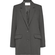 Grå - L Dressjakker Selected Rita Relaxed Fit Blazer - Dark Gray Melange