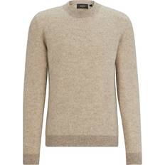BOSS Two-Tone Sweater In Alpaca-Blend Jacquard - Light Brown
