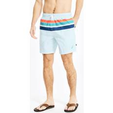 Men - White Swimwear Nautica Mens 8" Sustainably Crafted Striped Swim