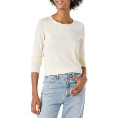 Amazon Essentials Damen Leichter, Langärmeliger Pullover Mit Rundhalsausschnitt Erhältlich in Übergröße Ecru