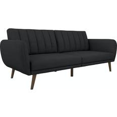 Novogratz Brittany Premium Upholstery Dark Grey Sofa 81.5" 3 Seater