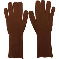 Dolce & Gabbana Men Gloves & Mittens Dolce & Gabbana Brown Cashmere Knitted Hands Mitten Mens Gloves