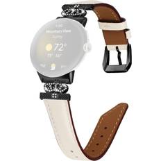 MAULUND Watch Strap with Black Rhinestone Buckle for Google Pixel Watch 1/2