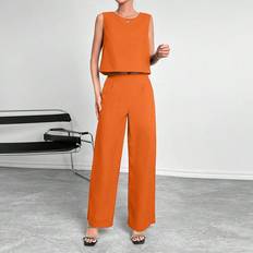 Shein Solid Tank Top & Wide Leg Pants