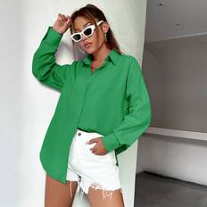 Shein Solid Drop Shoulder Button Up Oversized Shirt