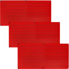 Wall Control 32 x 16 Horizontal Pegboard Tool Organizer Red 3 Pack
