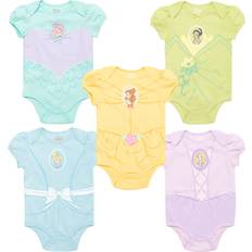 Bodysuits Disney Disney Princess Ariel Cinderella Tiana Belle Newborn Baby Girls Pack Bodysuits Blue/Green/Purple/Yellow Newborn