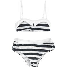 M Bikini-Sets Pussy Deluxe Big Party Stripes Bikini Bikini-Set schwarz/weiß XS, S, M, L, XL, XXL