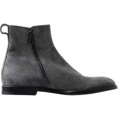 Dolce & Gabbana Men Ankle Boots Dolce & Gabbana Gray Leather Men Ankle Boots Shoes EU39/US6