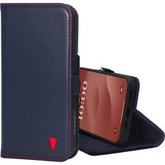 Apple iPhone 15 Pro Wallet Cases Torro Leather Case Compatible with iPhone 15 Pro – Premium Leather Wallet Case with Kickstand and Card Slots Navy Blue