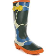 Rain Boots Regatta 5 UK, Blue/Black/Orange Womens/Ladies Orla Kiely Shadow Flower Wellington Boots Multicoloured