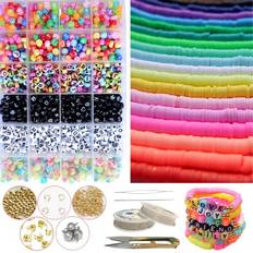 25 Strands 8300pc Clay Beads for Bracelets Making 25 Strings Including 100  Smiley Face Beads 200 Alphabet Bracelet Beads 6mm Flat Beads 