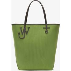 Brown - Leather Fabric Tote Bags JW Anderson Tall Anchor canvas tote bag unisex Cotton/CALFSKIN One Size Green
