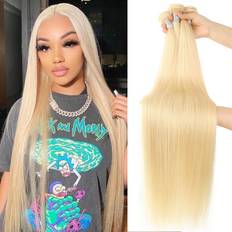 Blonde Stick Hair Extensions 613 Human Hair 4 Bundles Brazilian 613 Straight Human Hair Bundles Virgin Blonde Human