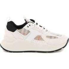 Burberry Sneakers Burberry Smooth Leather And Suede Sneakers With Tartan Mesh Inserts Women