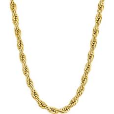 Jewelry Lynx Men's Stainless Steel Rope Chain Necklace, 30" Gold