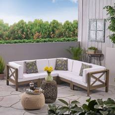 Sofas Christopher Knight Home Brava Outdoor 5-Seat Acacia