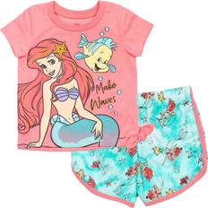 Children's Clothing Disney Little Mermaid Princess Ariel Toddler Girls T-Shirt French Terry Shorts Set 2T