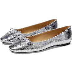 42 ½ Ballerinasko Michael Kors MK Flex Metallic Leather Ballet Flat Silver