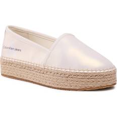 Weiß Espadrilles Calvin Klein Jeans Damen Flatform Ny Pearl Espadrille, Cremeweiße Eierschale