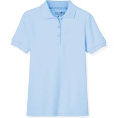 Tops Educated Uniforms Girls 2T-20 Short Sleeve Pique Polo ShirtLight Blue 2T