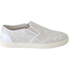 Dolce & Gabbana Loafers Dolce & Gabbana White Leather Lace Slip On Loafers Shoes EU35/US4.5