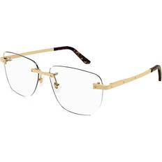 Cartier Glasses Cartier Santos De 58MM 24K Gold-Plated Square Gold Gold one-size