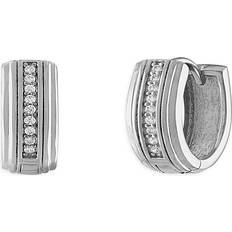 Men - Silver Earrings Esquire Men's Sterling Silver & 0.1 TCW Diamond Huggie Earrings