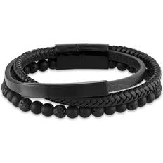 Fossil Men's Leather Braided Leather Bracelet, Color: Black/Brown (Model:  JA5932716) : : Clothing, Shoes & Accessories