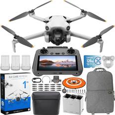 Mini pro 3 DJI Mini 4 Pro Folding Drone with RC 2 Remote With Screen Fly More Combo Plus, 4K HDR, Under 249g, Omnidirectional Sensing, 3 Plus Batteries Bundle with 1 Year Care Refresh Plan & Accessories