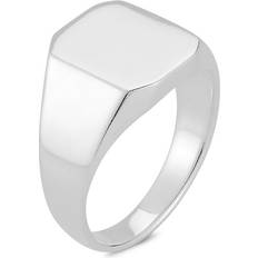 Men Rings YIELD OF MEN Men's Rhodium Plated Sterling Silver Squared Signet Ring